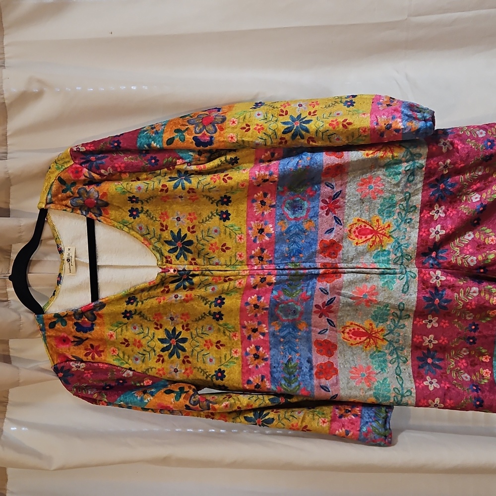 New - Natural Life Fleece Jumpsuit Lounge Wear Floral Medium